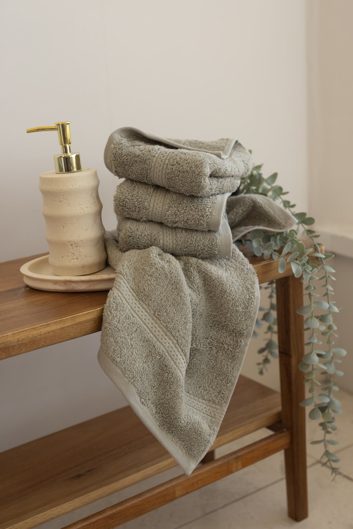 Mısır %100 Mısır Pamuğu  Havlu Seti Warm Sage