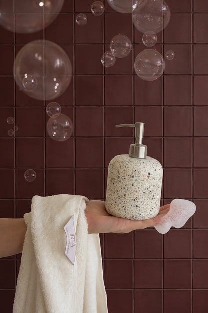 Mosaic 4 Parça Banyo Aksesuar Seti Ekru
