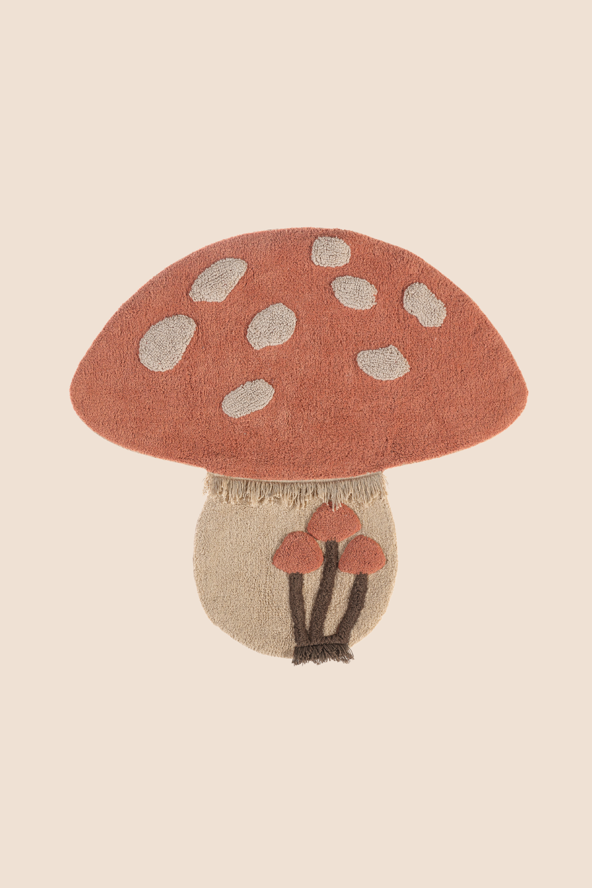 Mushroom Tekli %100 Pamuk Çocuk Odası Halısı 90x90 Cm Brick
