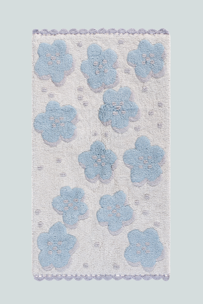 Olivia Tekli %100 Pamuk Banyo Paspası 60x100 Cm Early Blue/Lilac
