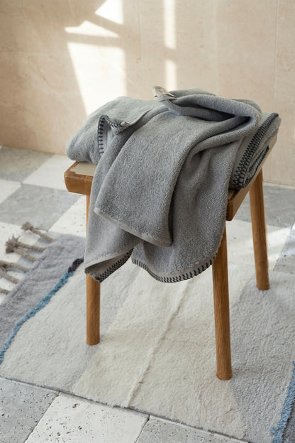 Marble Single Bath Mat 100% Cotton 50x80 Grey
