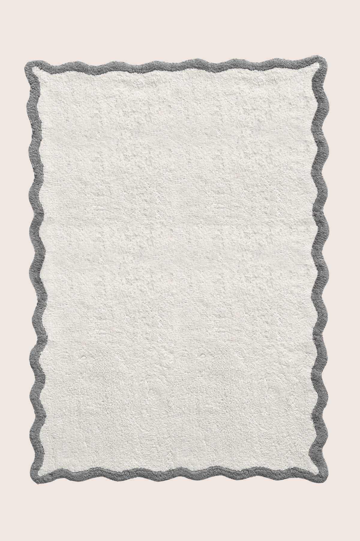 Scallop Tekli Bambu Banyo Paspası 100x150 Cm Gri