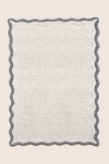 Scallop Tekli Bambu Banyo Paspası 100x150 Cm Gri