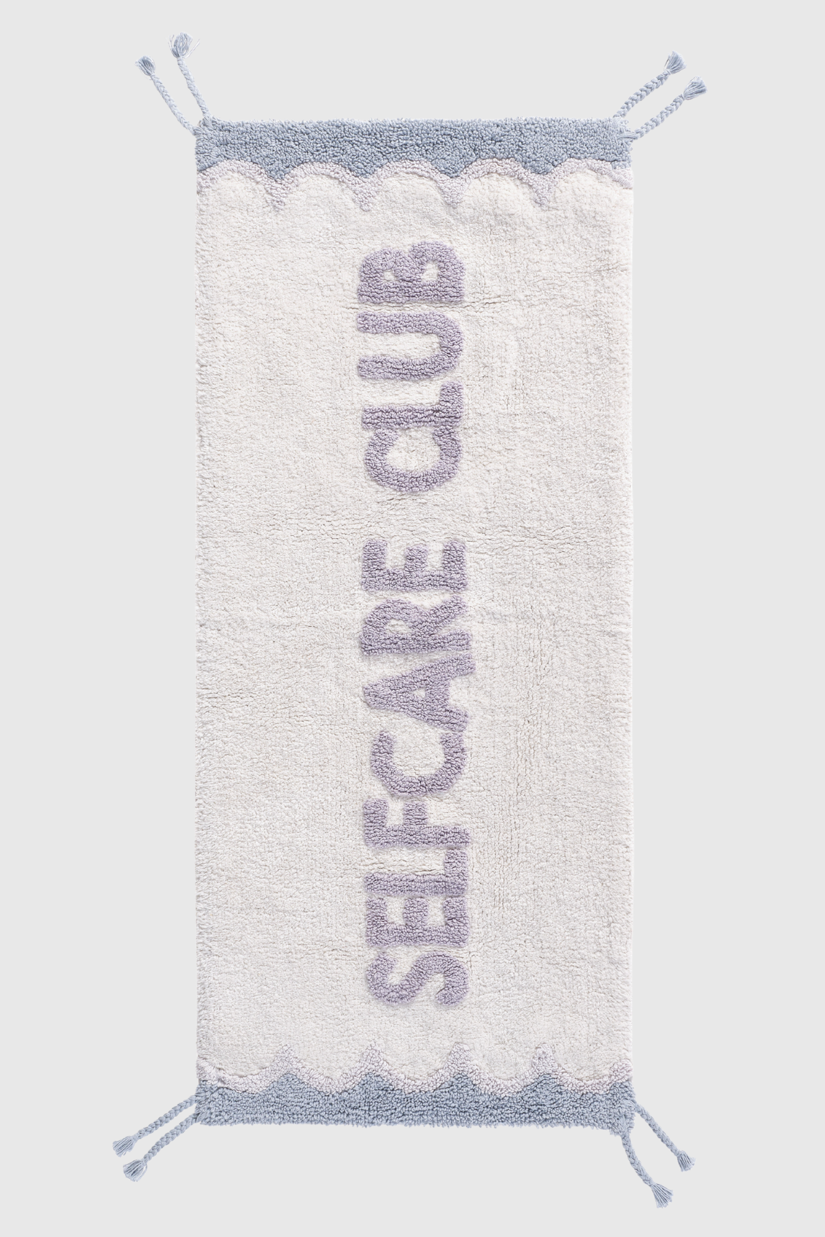 Selfcare Club Tekli %100 Pamuk Pamuk Banyo Paspası 50x120 Cm Pure Mavi/Lila