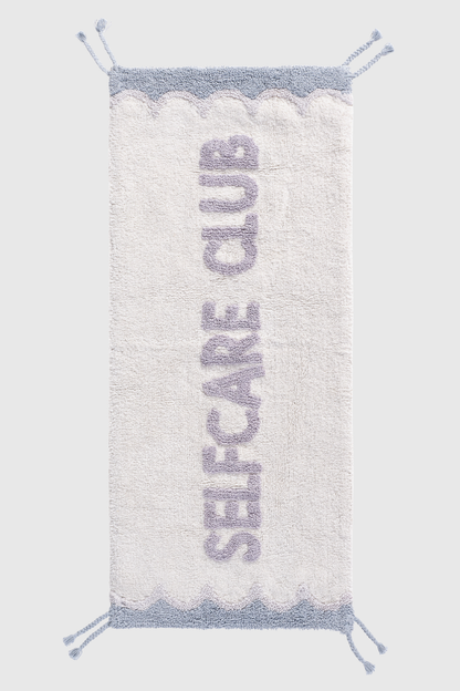 Selfcare Club Tekli %100 Pamuk Pamuk Banyo Paspası 50x120 Cm Pure Mavi/Lila