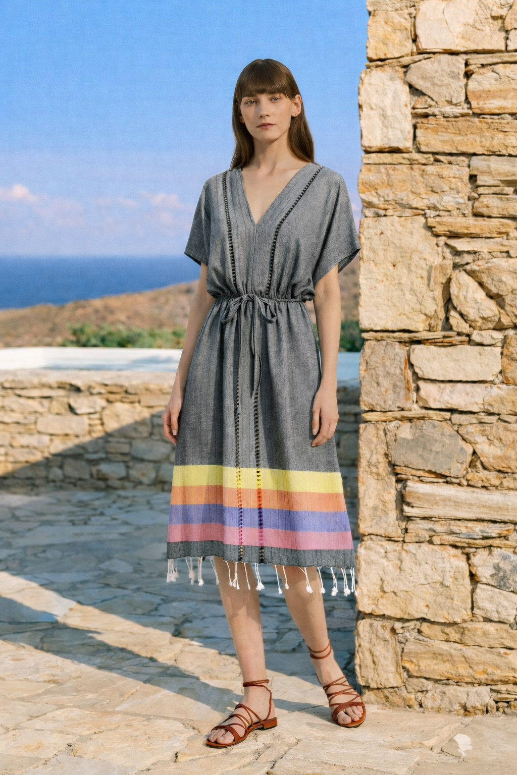 Serene Long Beach Dress - Black