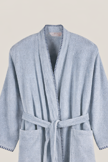 Shadow %100 Pamuk Kadın Bornoz Misty Blue