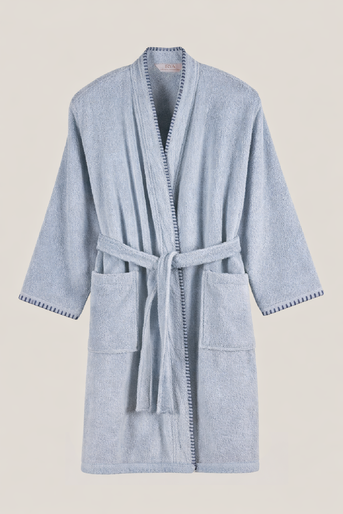 Shadow 100% Cotton Men's Bathrobe Misty Blue