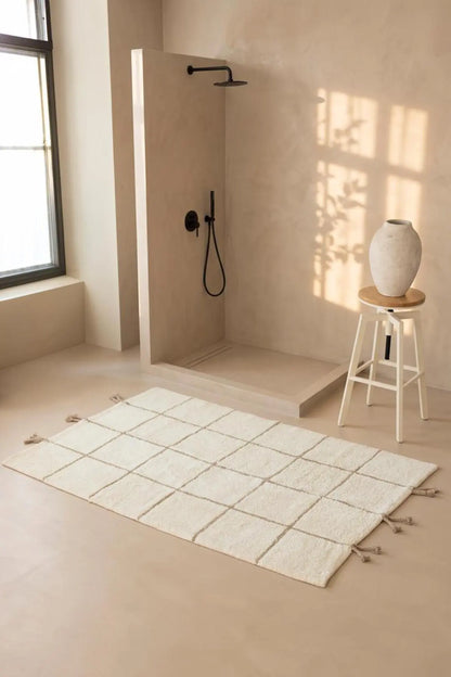 Elani Tekli %100 Pamuk Banyo Paspası 100x150 Cm Bej