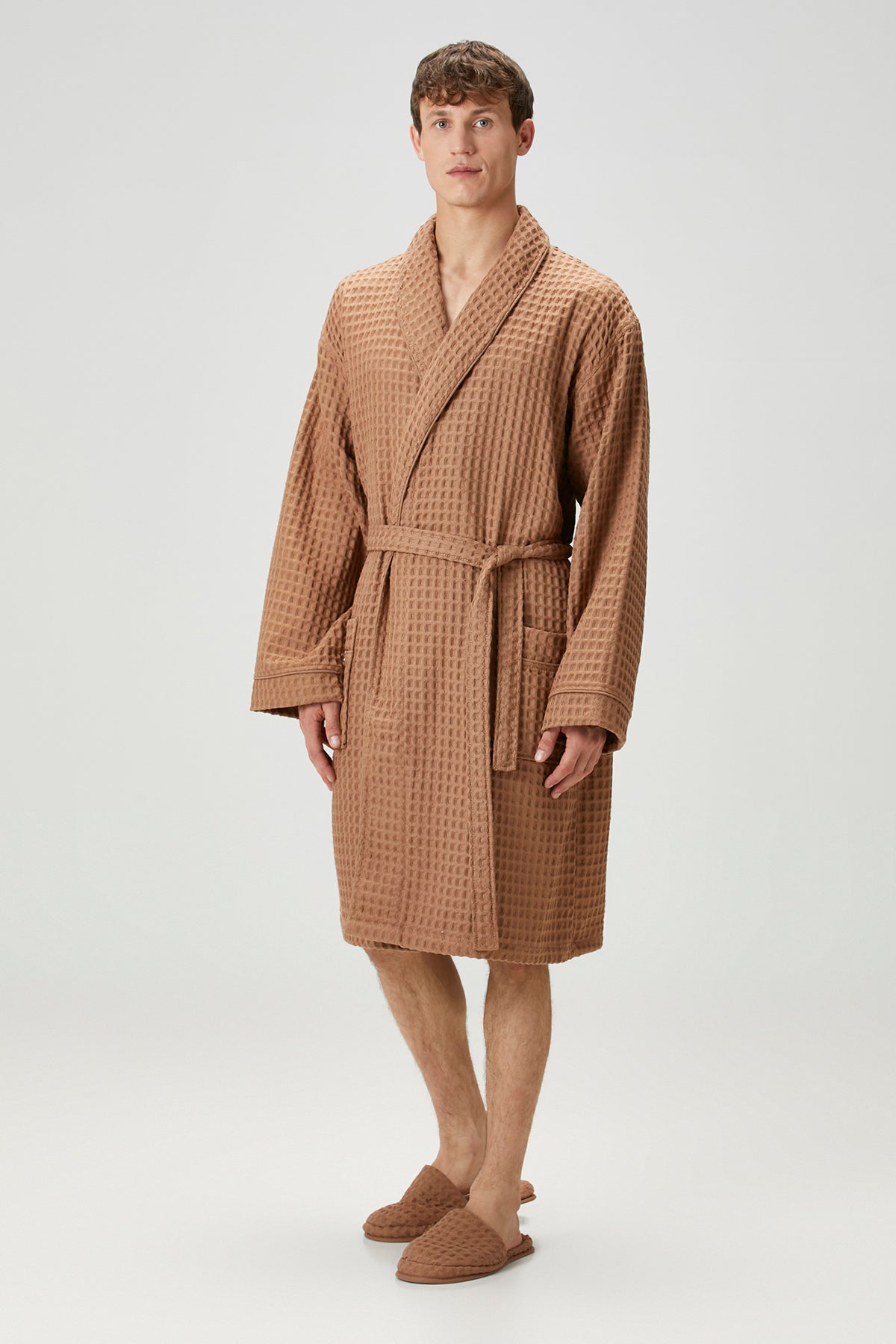 Aura Waffle Erkek Bornoz Mocha