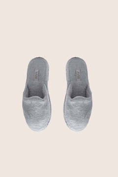 Sedef Bambu Unisex Kalın Tabanlı Havlu Terlik Gri