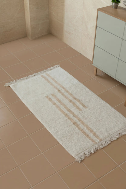 Bound Single Bath Mat 100% Cotton 70x120 cm White
