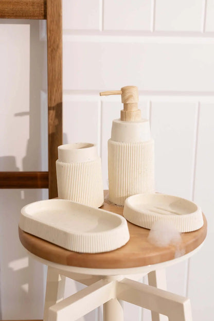 Earth 4-Piece Bathroom Set Beige