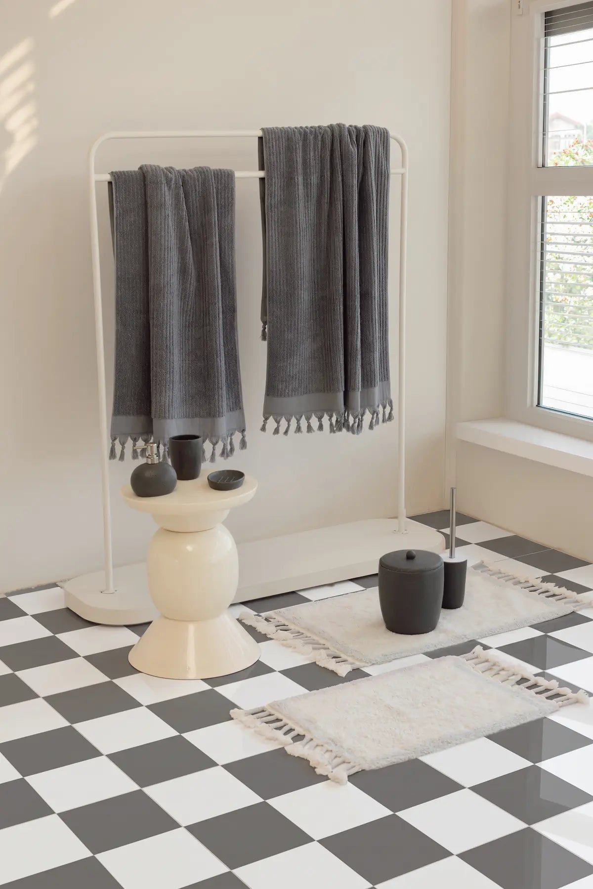 Travertine 5 Parça Banyo Seti Antrasit