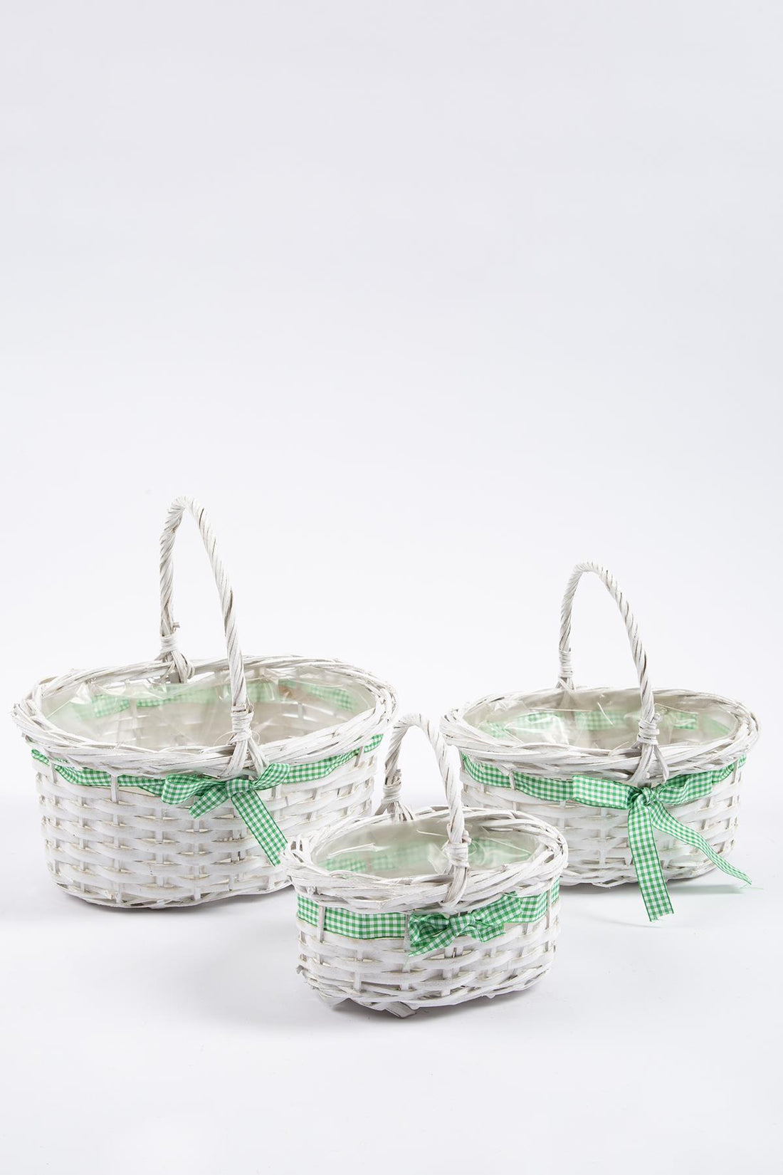 3 Piece Wicker Basket White