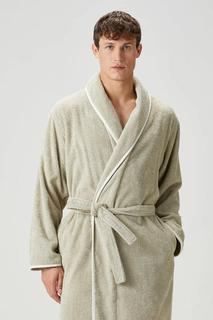 Allesi %100 Pamuk Erkek Bornoz Mint