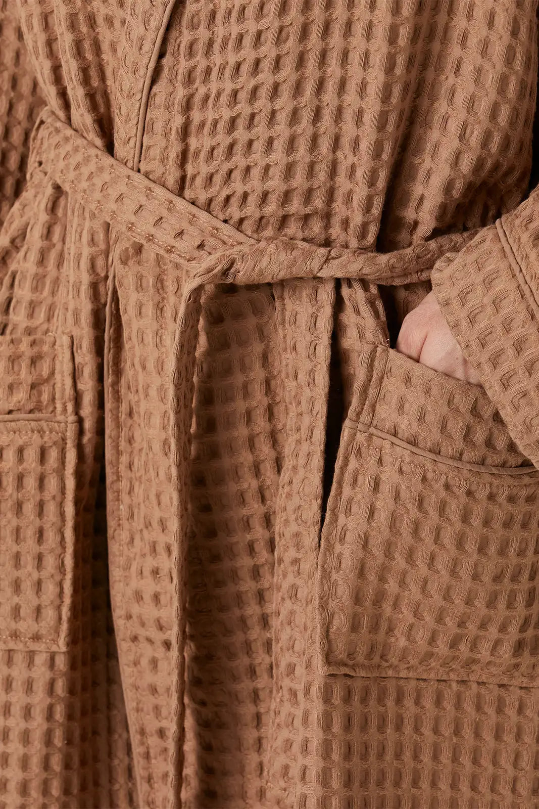 Aura Waffle Kadın Bornoz Kahve