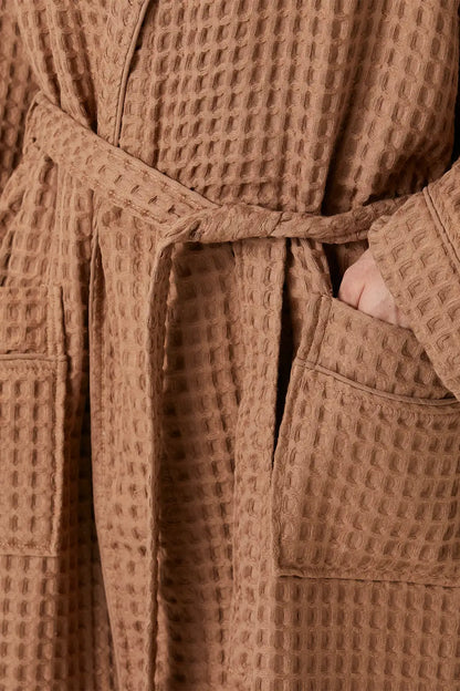 Aura Waffle Kadın Bornoz Kahve