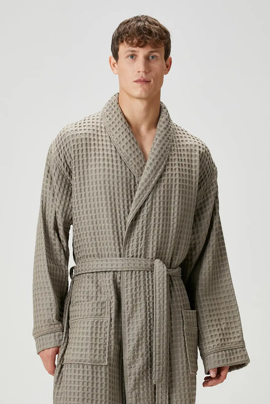 Aura Waffle Bornoz Takımı Gri