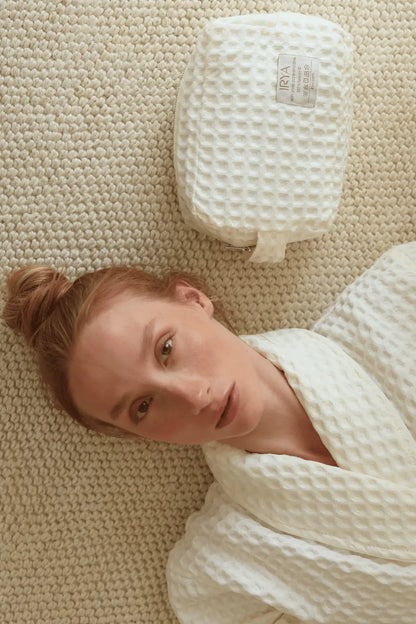 Aura Waffle Kadın Bornoz Ekru