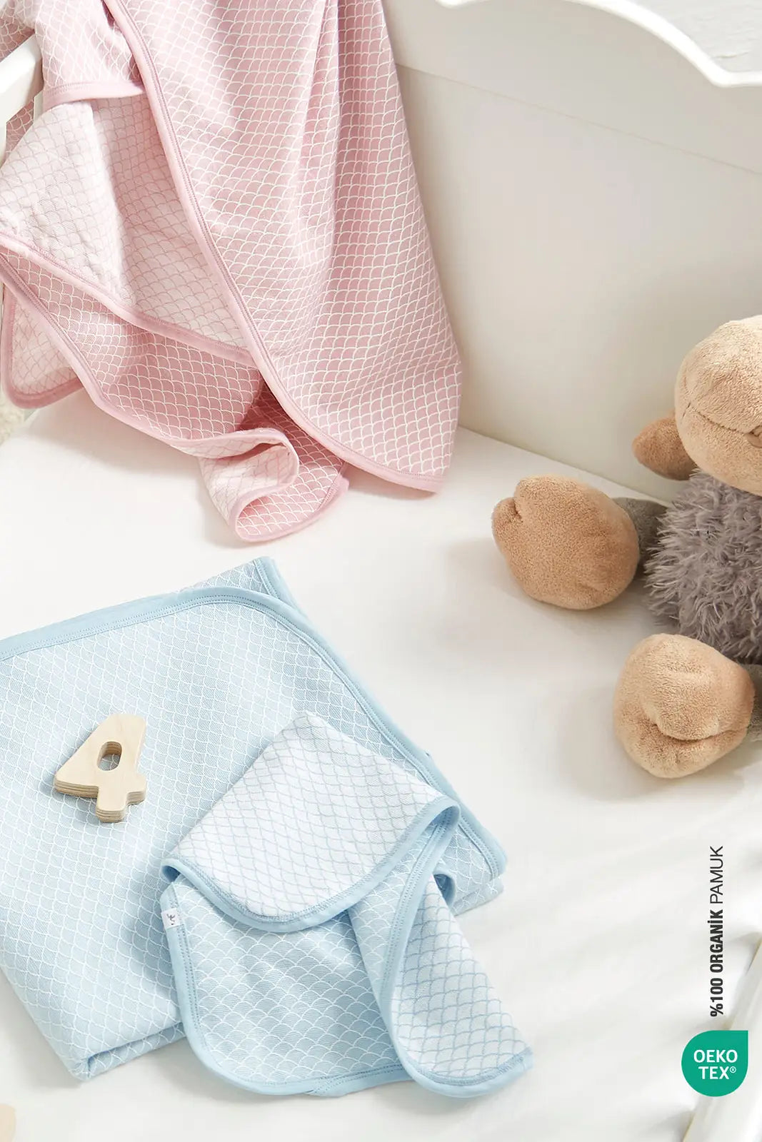 BebeMarin Mermaid Müslin Battaniye 120x120 Mavi