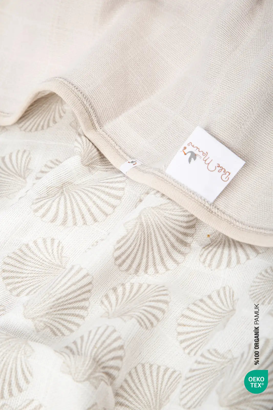 BebeMarin Seashell Muslin Blanket 120x120 White