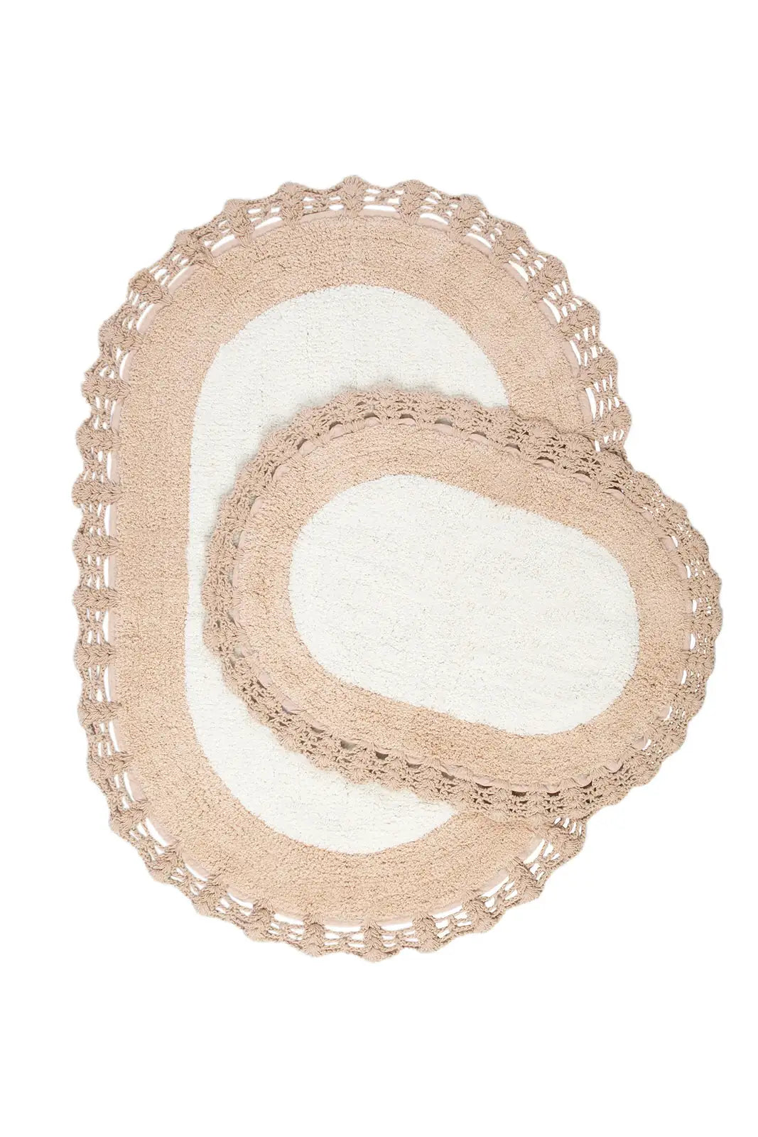 Bianca 2 Piece Bath Mat Set 100% Cotton 40x60 + 60x90 Ecru