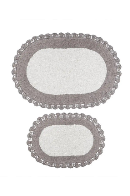 Bianca 2 Piece Bath Mat Set 100% Cotton 40x60 + 60x90 Light Grey