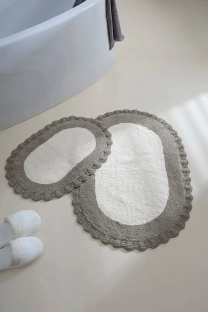 Bianca 2 Piece Bath Mat Set 100% Cotton 40x60 + 60x90 Light Grey