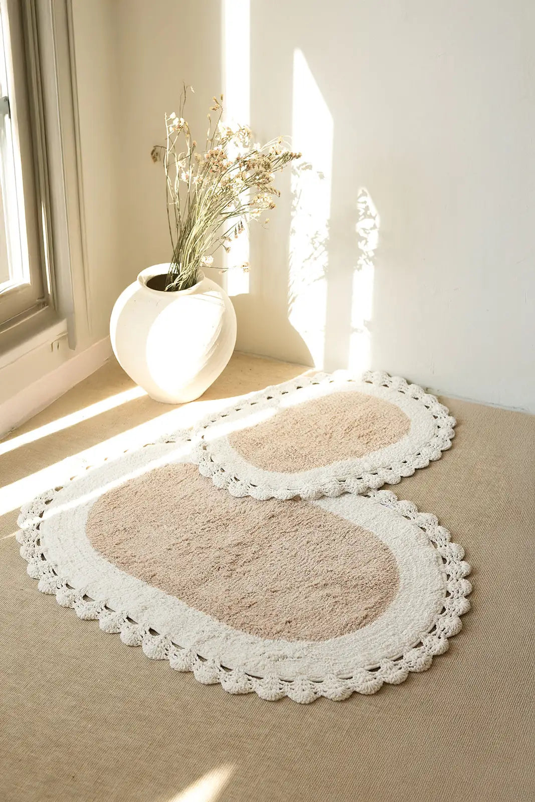 Bianca 2 Piece Bath Mat Set 100% Cotton 40x60 + 60x90 Brown
