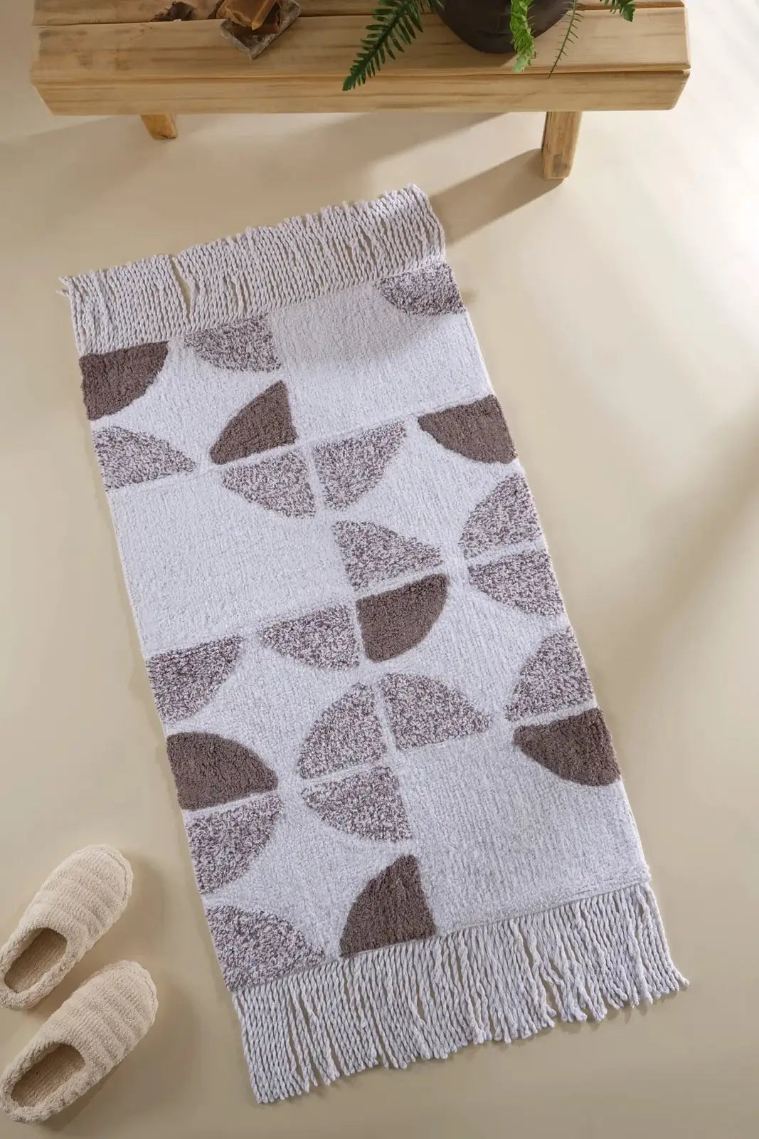 Brook Single Bath Mat 100% Cotton 70x110 Ecru