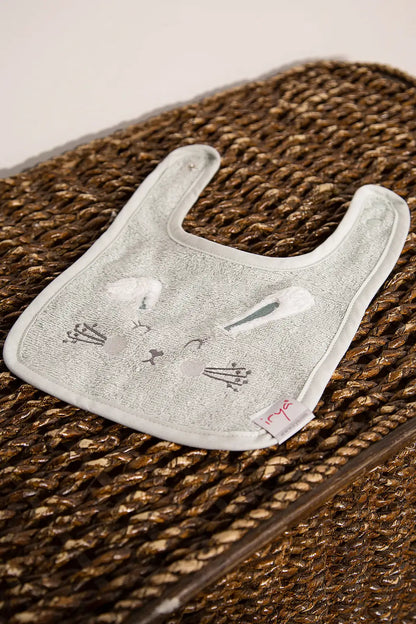 Bunny 2-Piece Organic Cotton Newborn Gift Set Mint | Towel, Bib