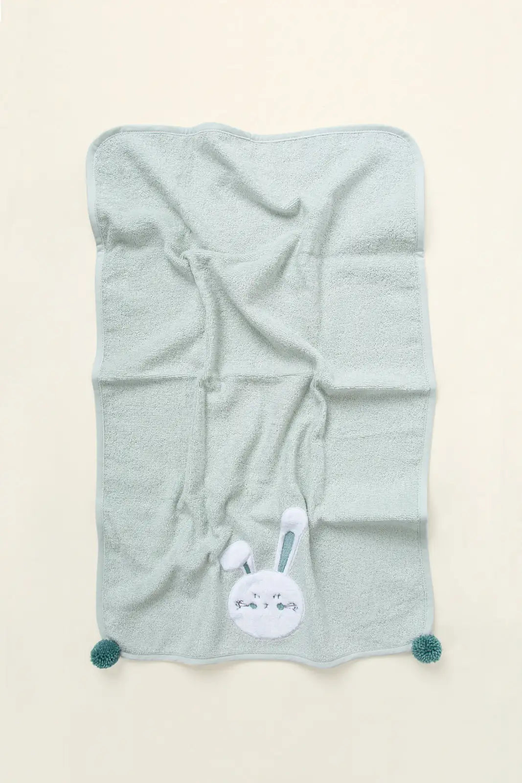 Bunny 2-Piece Organic Cotton Newborn Gift Set Mint | Towel, Bib