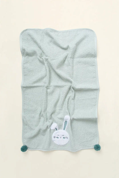 Bunny 2-Piece Organic Cotton Newborn Gift Set Mint | Towel, Bib