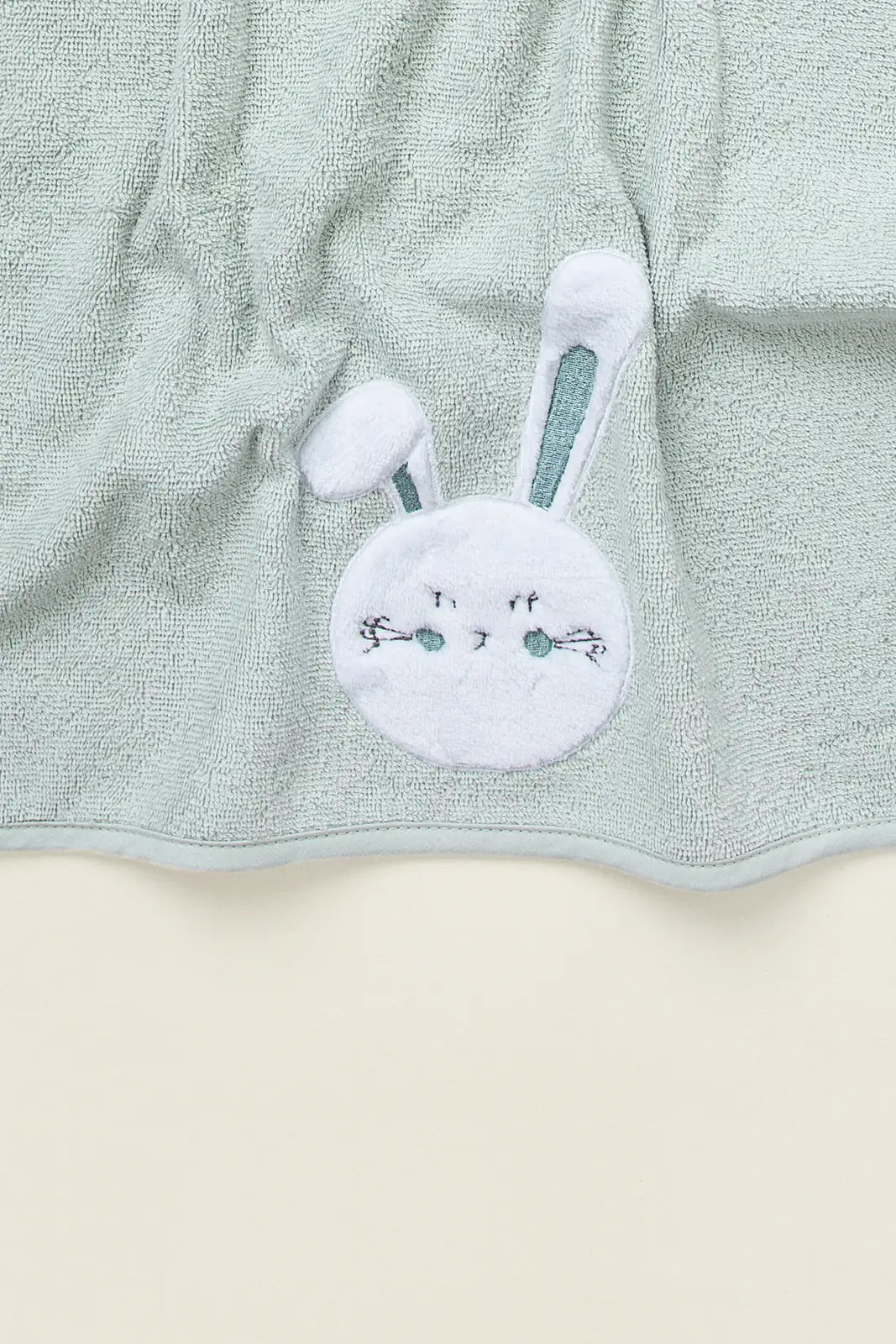 Bunny 2-Piece Organic Cotton Newborn Gift Set Mint | Towel, Bib
