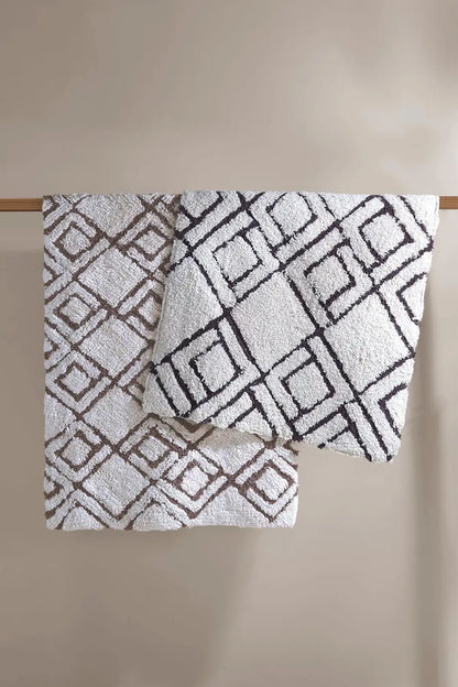 Cava 2 Piece Bath Mat Set 100% Cotton 40x60 + 60x90 Brown