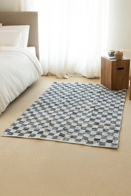 Checker Denim Kilim Ekru/İndigo 120x180