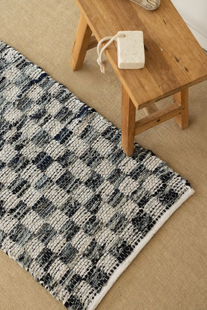 Checker Denim Kilim Ekru/İndigo 60x90