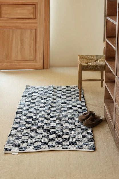 Checker Denim Kilim Ekru/İndigo 80x150