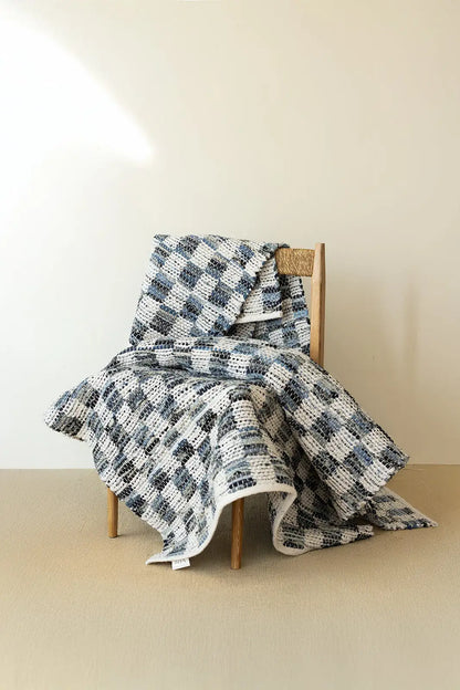 Checker Denim Kilim Ekru/İndigo 80x150