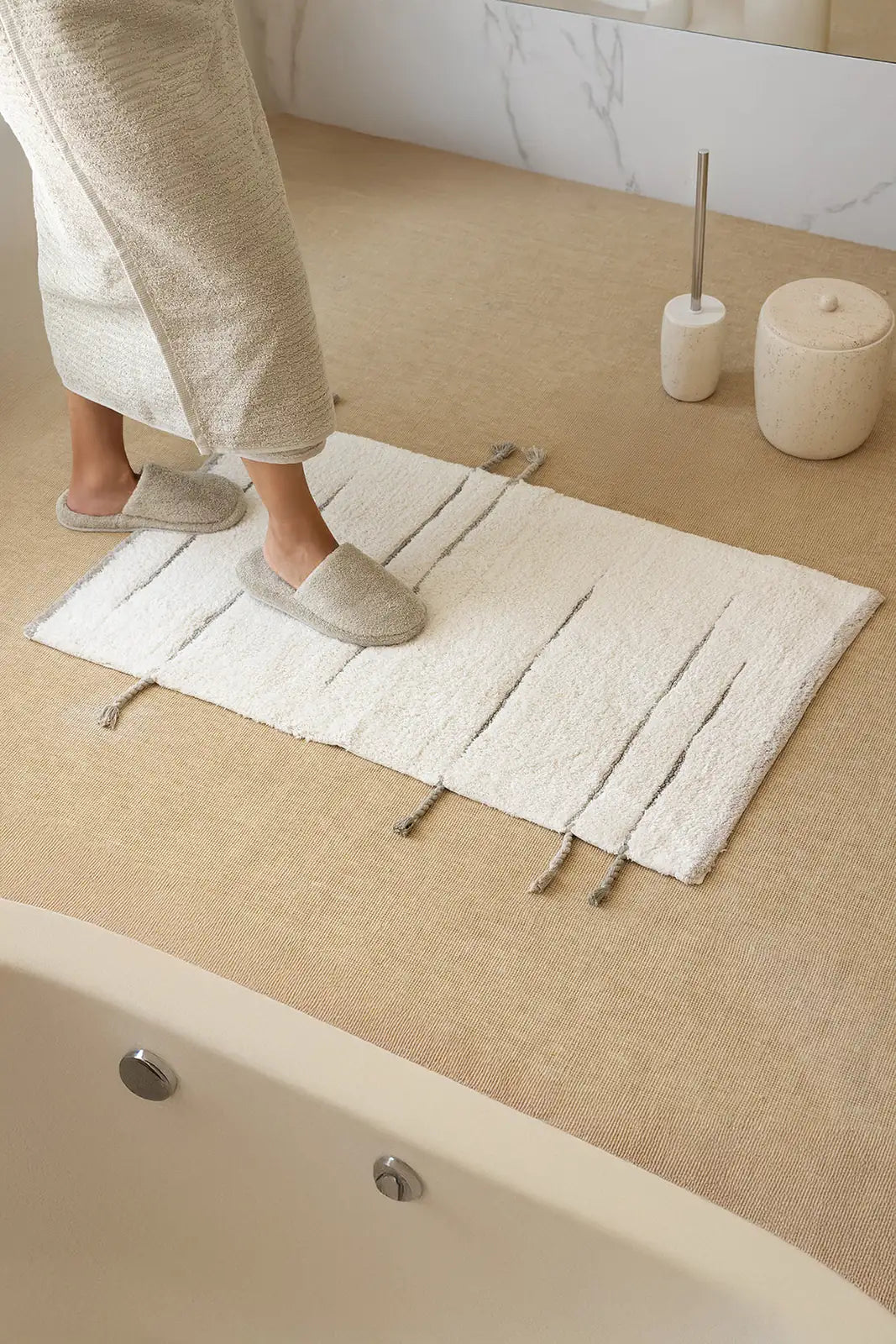 Earth Tekli Banyo Paspası %100 Pamuk 50x80 cm Yeşil