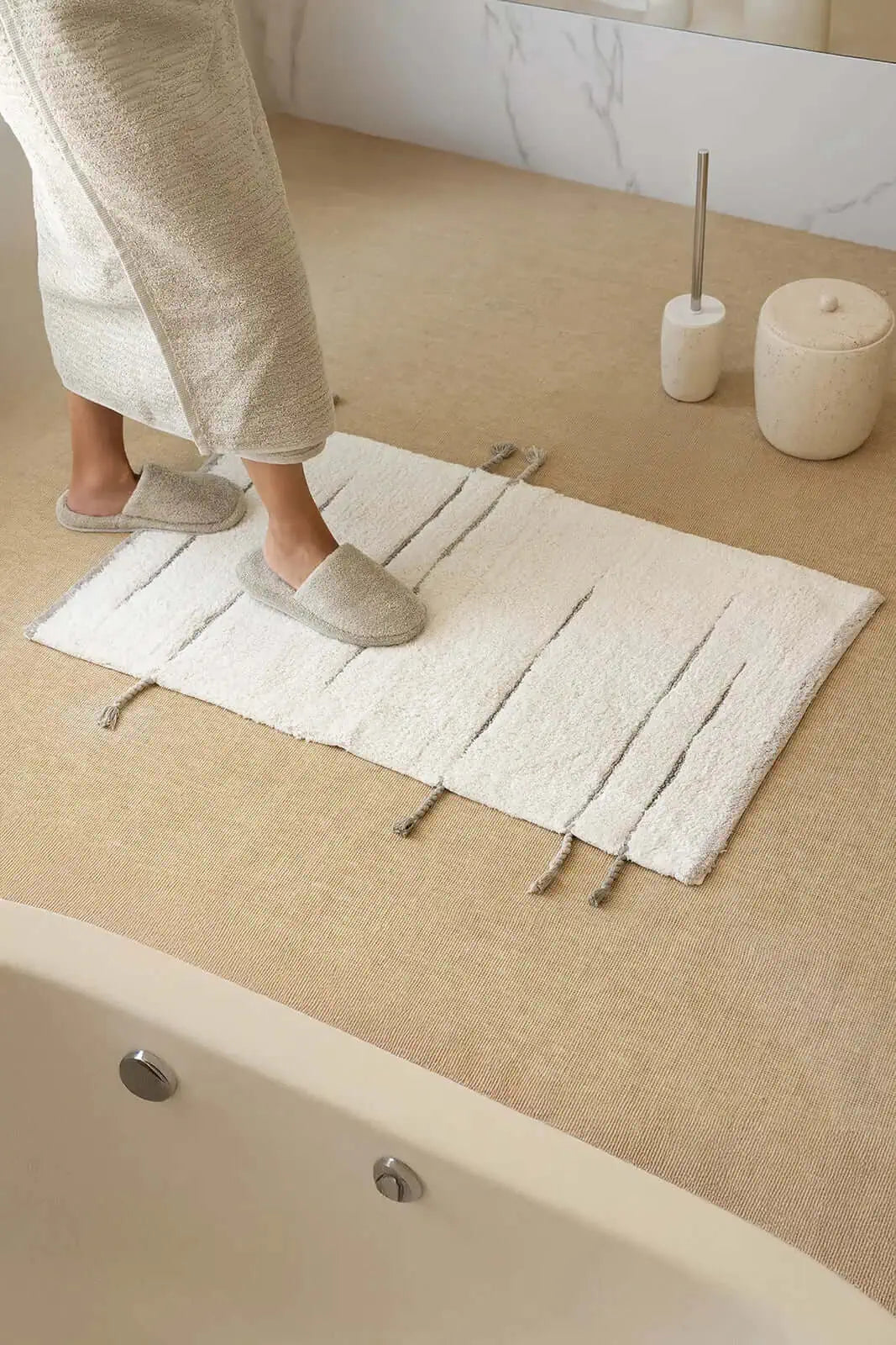 Earth Tekli Banyo Paspası %100 Pamuk 60x100 cm Yeşil