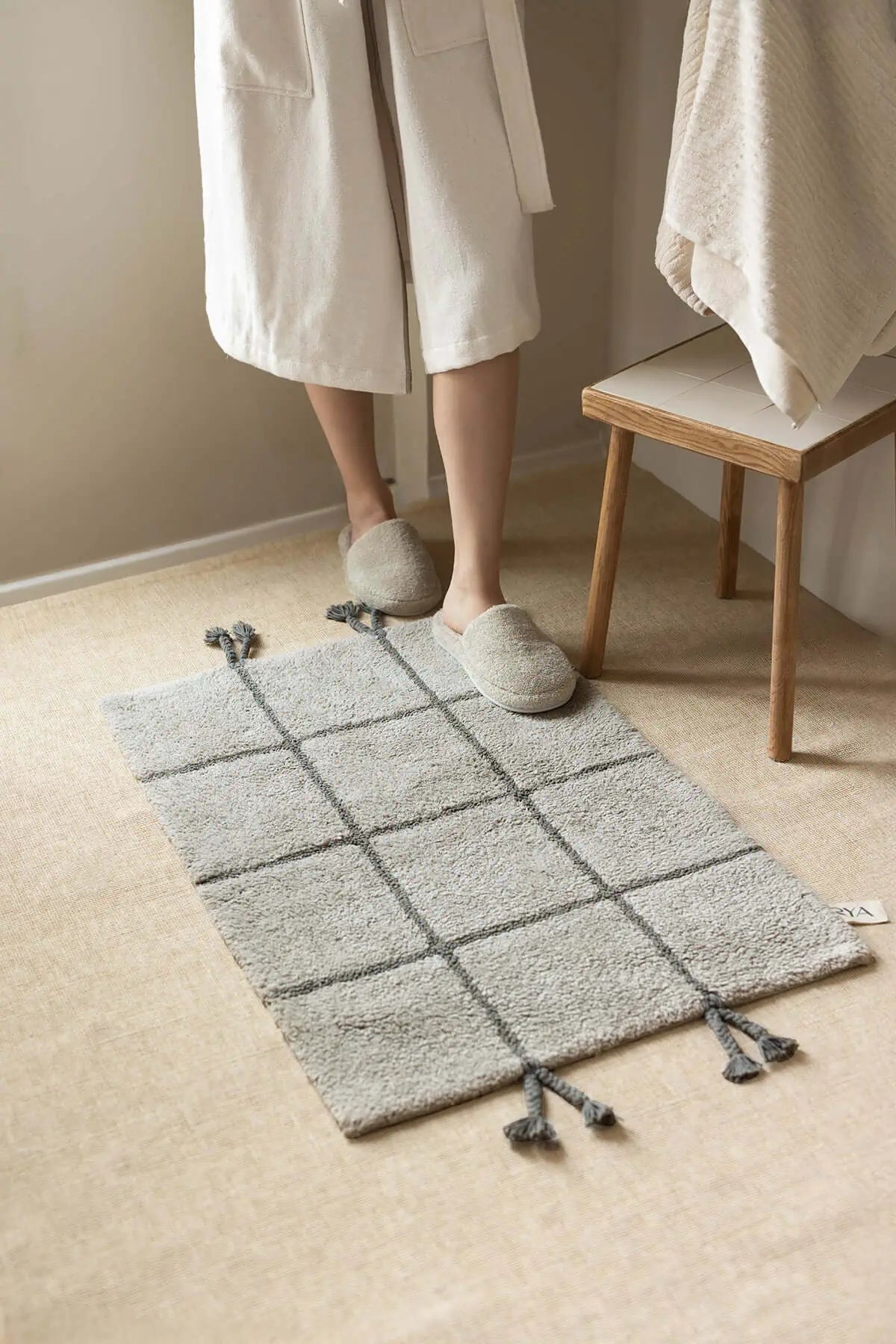 Elani Tekli Banyo Paspası %100 Pamuk 50x80 cm Mint