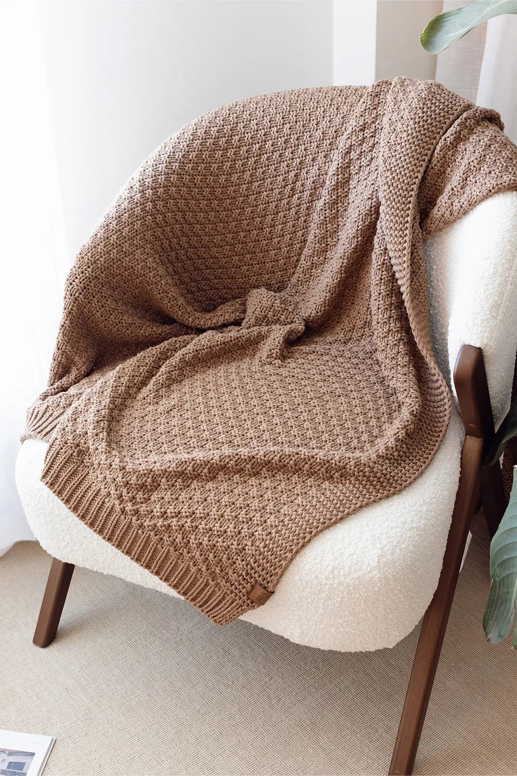 Hazel Örme Battaniye 130x170 Kahverengi