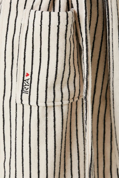 In Lines İpliği Boyalı Kadın Bornoz Ekru