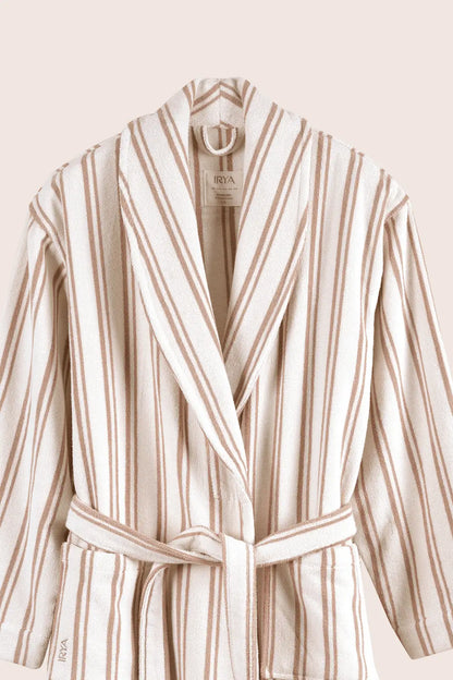 In Lines İpliği Boyalı Kadın Bornoz Mocha