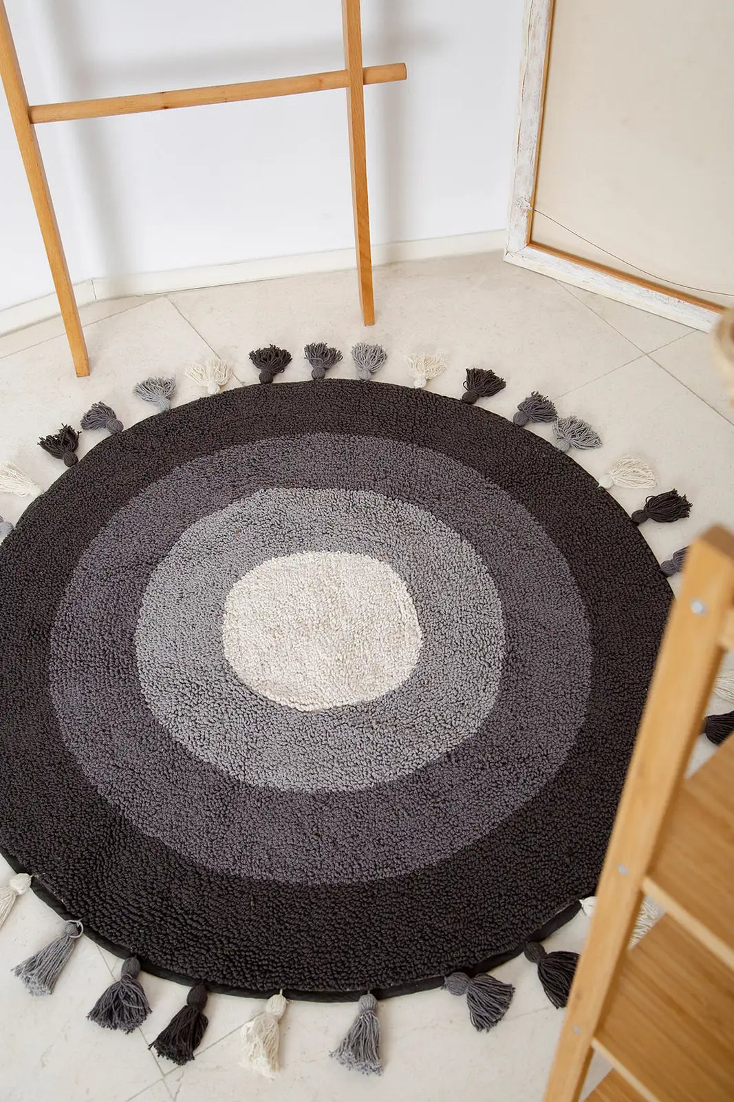 Laura Round Bath Mat 100% Cotton 100x100 Anthracite