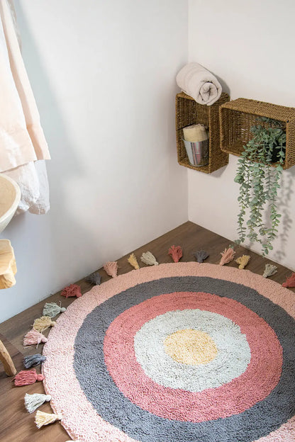 Laura Round Bath Mat 100% Cotton 100x100 Pink