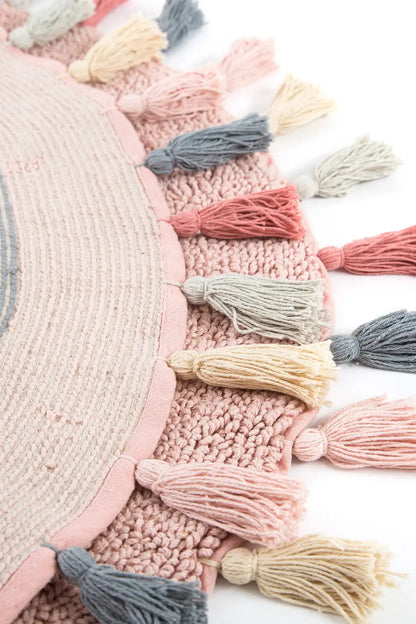 Laura Round Bath Mat 100% Cotton 100x100 Pink