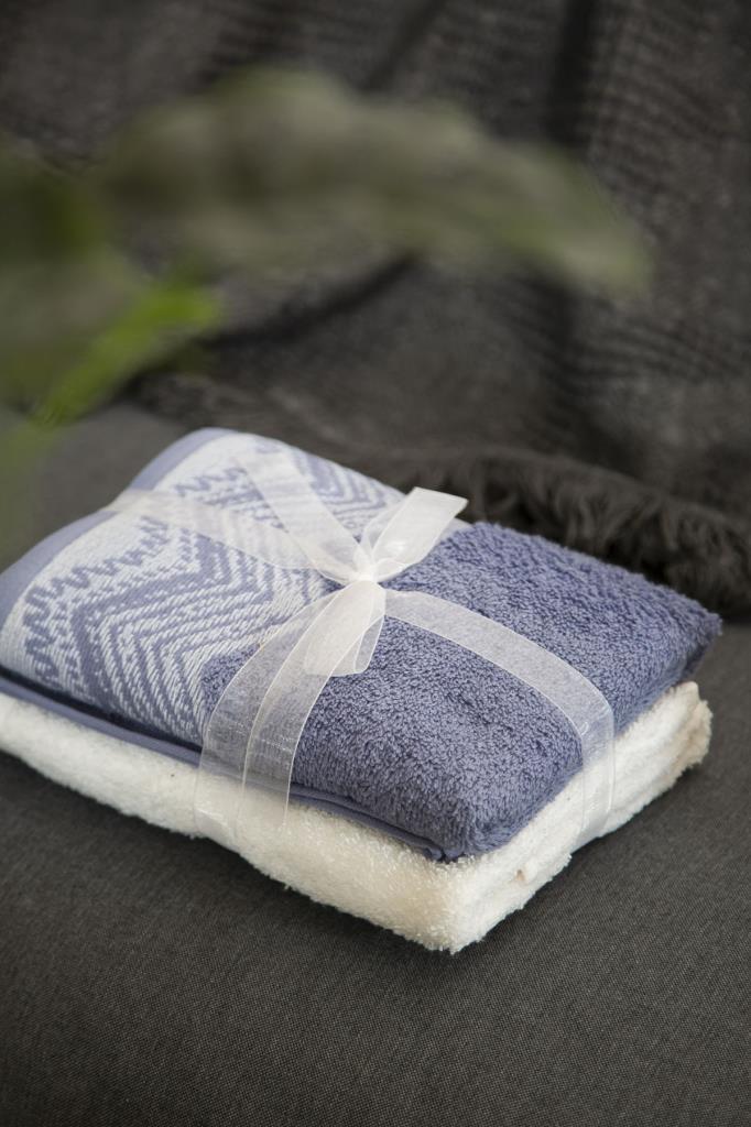 Leron 2'li Yüz Havlusu 50x90 Mavi